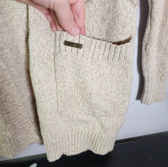 Roxy Southwestern Aztec Print Tan Cardigan Sweater Size Small - Picture 5 of 6